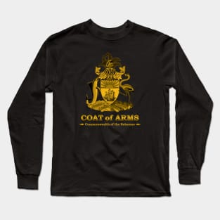 Bahamas Coat of Arms Gold Long Sleeve T-Shirt